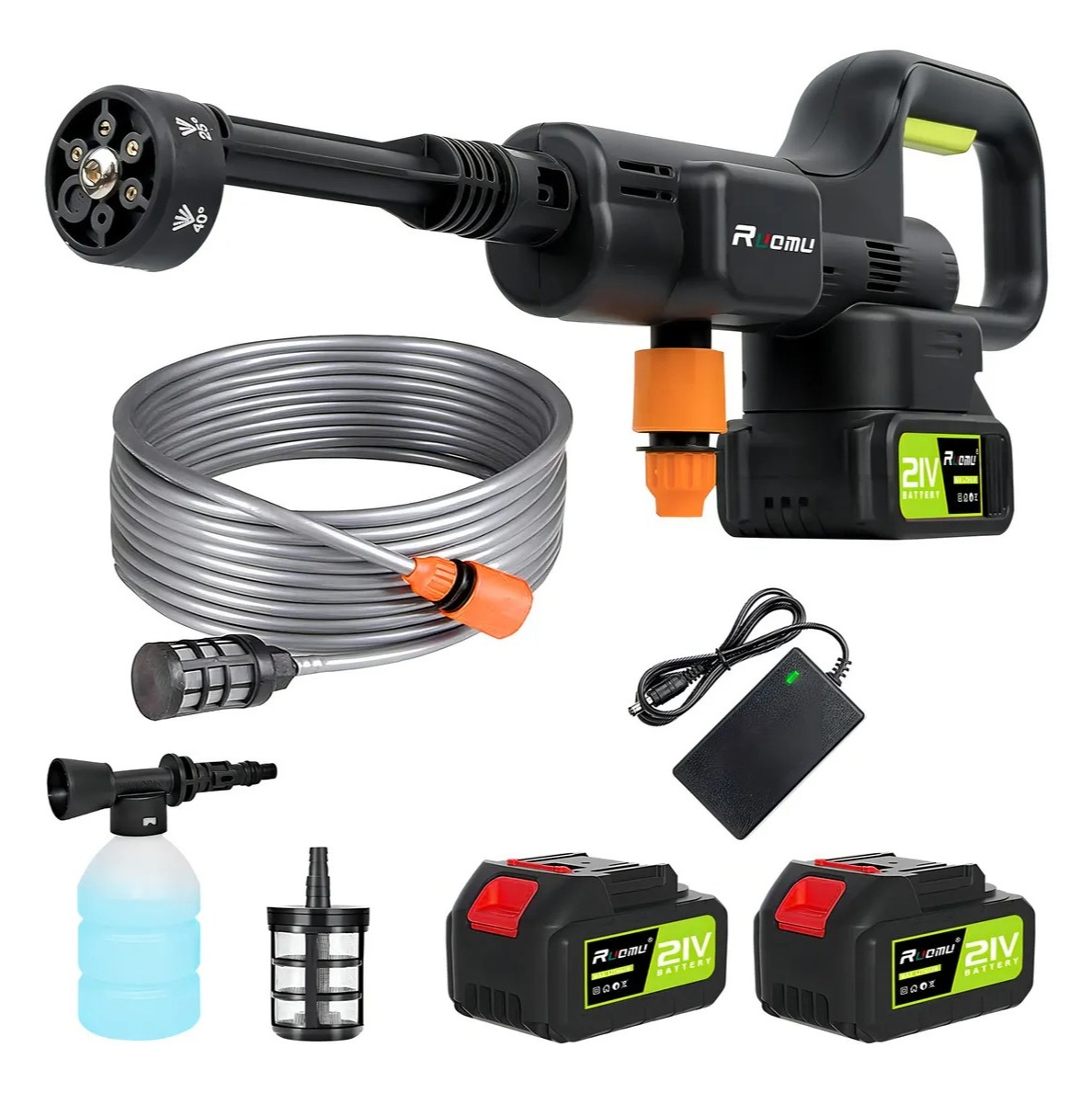 Hidrolavadora portátil con accesorios