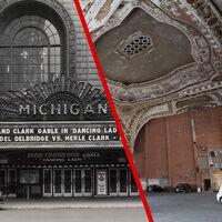 El parking más distópico y elegante del mundo está levantado sobre las ruinas de un monumental cine de los años 20