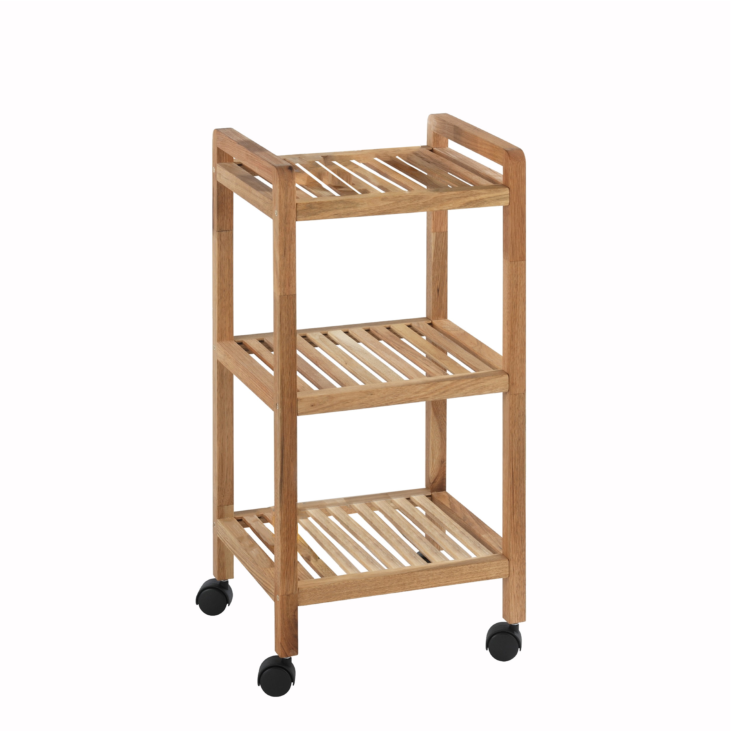 Carrito de baño Norway marrón con 3 estantes 31x35x72 cm
