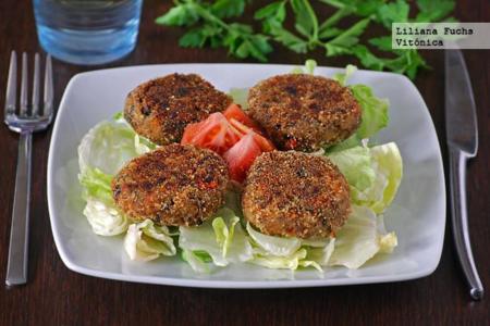 Medallones veganos de champiñones. Receta saludable