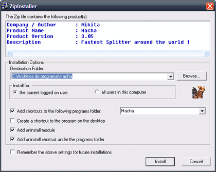 Instala programas que no requieren instalación con ZipInstaller