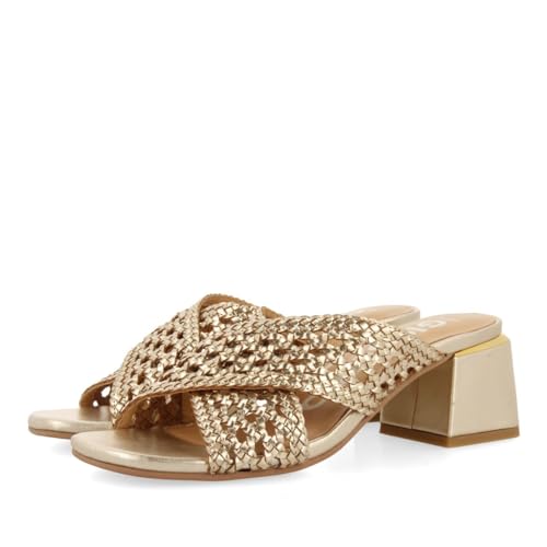 Sandalias DESTALONADAS Color Platino con Trenzados para Mujer Gioseppo CLARCONA