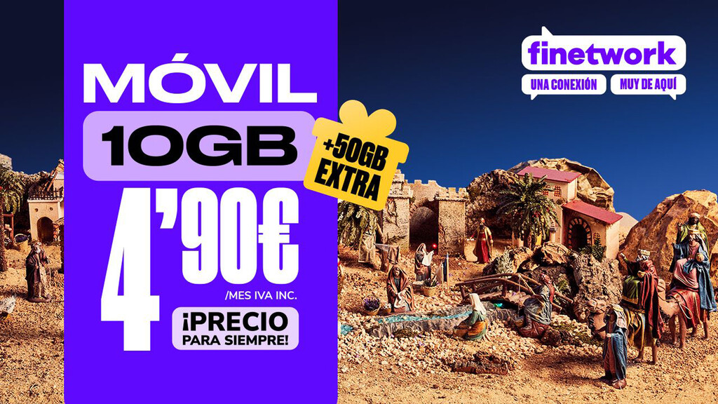 Finetwork hunde el precio de su tarifa móvil más barata y regala 50 GB a todos por Navidad 