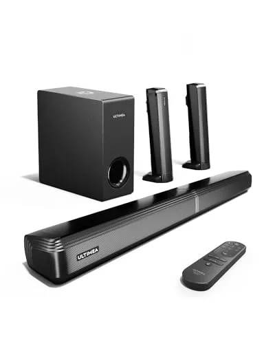 ULTIMEA 4.1ch Barra de Sonido Desmontable para TV con Subwoofer, Bluetooth 5.3, 3 Modos de Ecualización, Graves Ajustables, Apollo S50