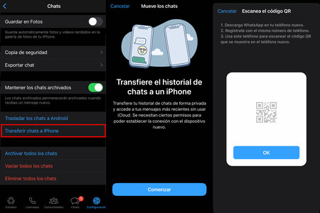 450 1000 - Ya podemos transferir los chats de WhatsApp de un móvil a otro con el mismo sistema (y sin iCloud o Google Drive)