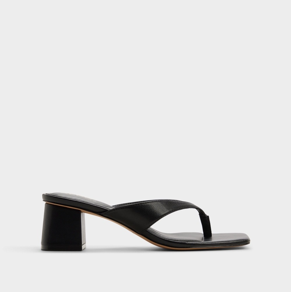 Mules de tacón de mujer con punta cuadrada Negro Aldo


