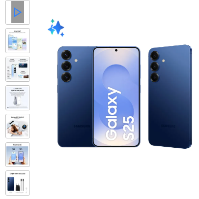 Samsung Galaxy S25 5G, 256GB, 12GB, Câmera Tripla - Azul marinho
