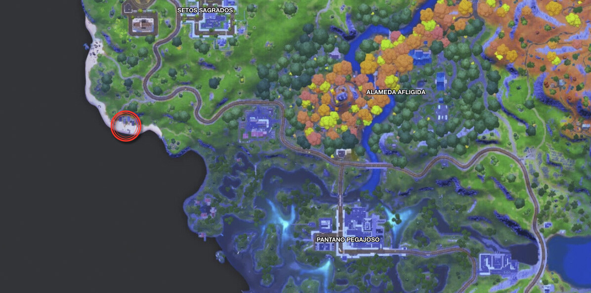 Where to build the special sand castles on the Fortnite map Padeye