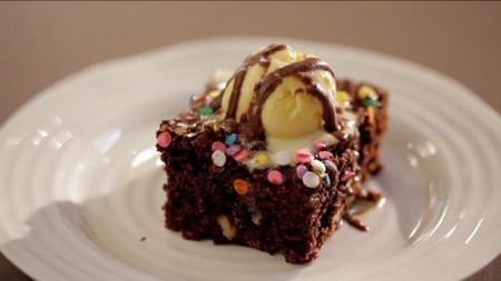 Receta de brownie con glaseado de chocolate