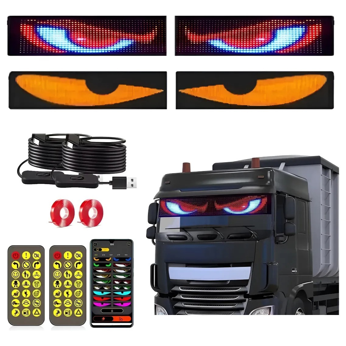 Paquete de dos piezas luces de ojos para vehículo