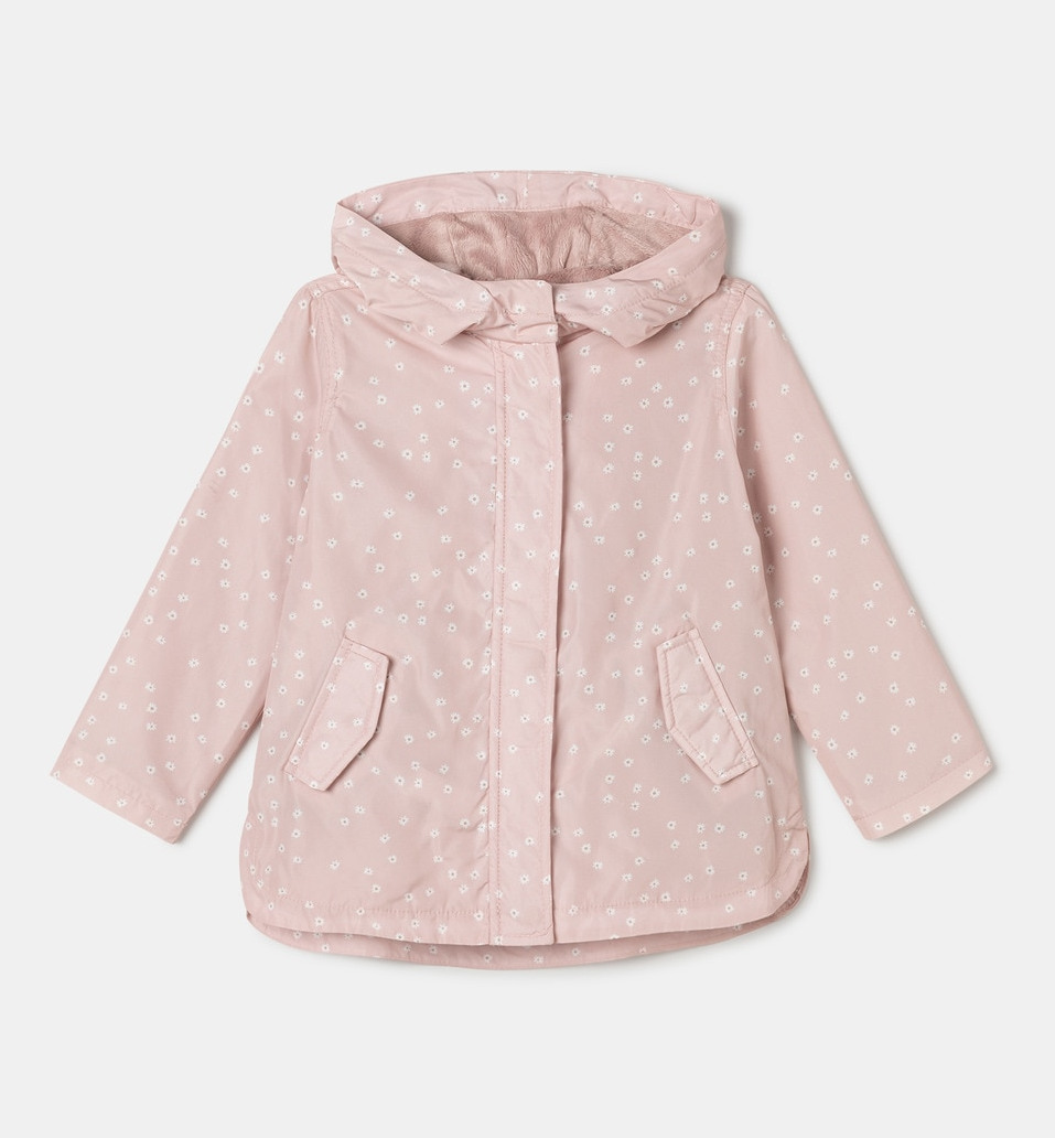 Chubasquero de niña estampado con capucha