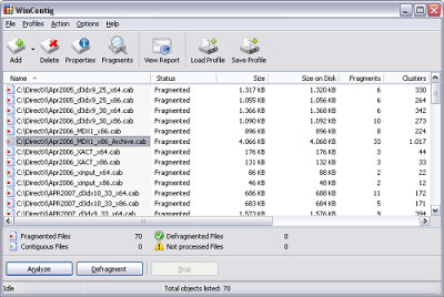 Probamos WinContig, desfragmentador de archivos