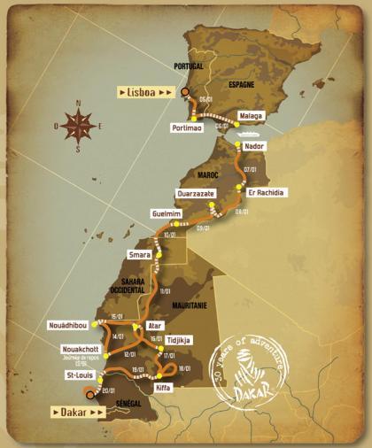 El recorrido del Dakar 2008