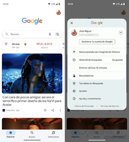 Google アプリのマテリアル