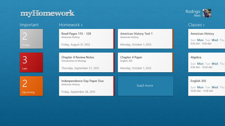 myHomework, planifica tus clases desde Windows 8. La aplicación de la semana