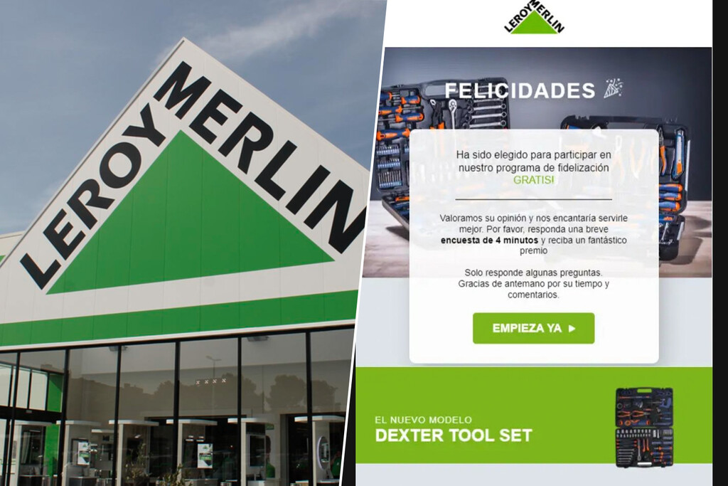 Leroy Merlin advierte de una nueva estafa: ninguna encuesta te va a hacer conseguir una caja de herramientas 