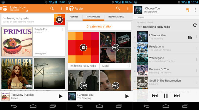 Google Play Music para Android añade la opción "Voy a tener suerte"