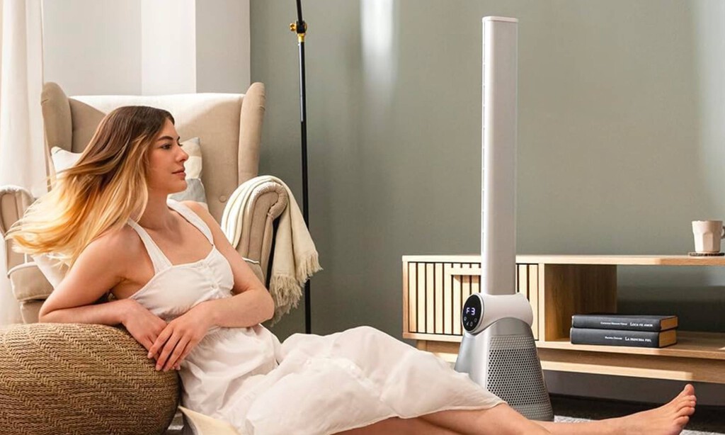 Parece una antena, pero es un ventilador de torre sin aspas y Carrefour lo tiene hoy a precio de chollo