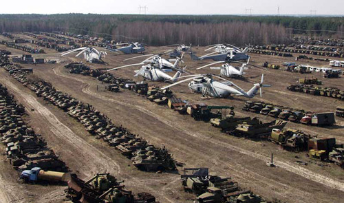 Chernóbil y los vehículos radioactivos que allí quedaron olvidados