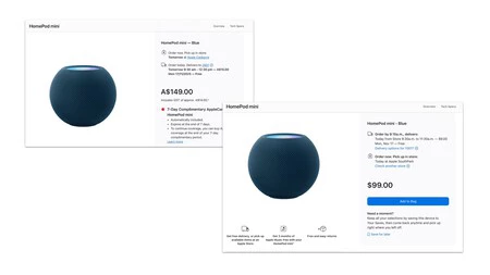 Tiempos de envío del HomePod mini en Australia y Estados Unidos