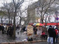 La plaza de los pintores en Montmartre (París)