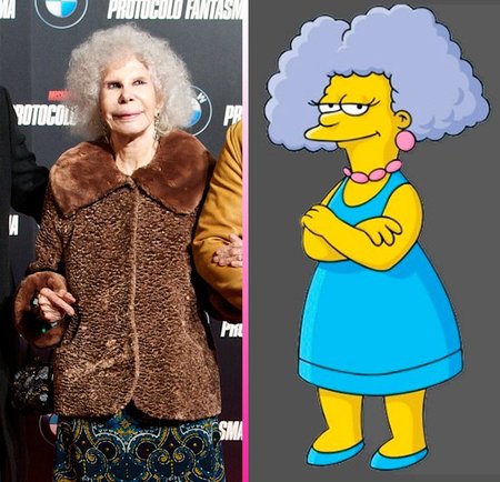 Separadas al nacer: La Duquesa de Alba y la hermana de Marge Simpson