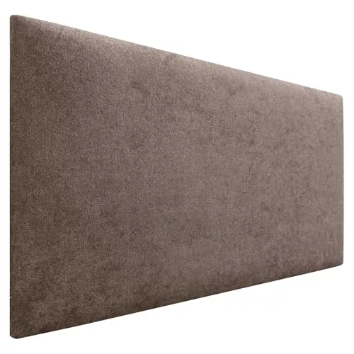 DHOME Cabecero de Polipiel o Tela AQUALINE Liso cabeceros Cabezal tapizado Cama Lujo (Tela Marrón, 90cm (Camas 70/80/90))