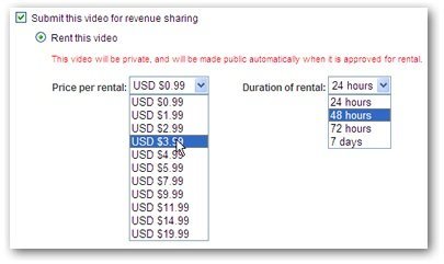 YouTube permitirá a los usuarios poner sus vídeos en alquiler