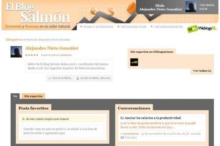 Página de usuario en El Blog Salmón (I)