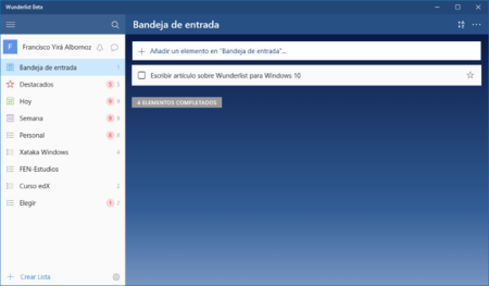 Ya está disponible la beta de Wunderlist para Windows 10