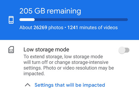 Cámara de Google 8.1 añade un modo de ahorro de espacio para cuando tienes el móvil casi lleno