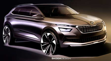 El Škoda Kamiq muestra sus formas antes de su presentación en Ginebra con estos primeros bocetos