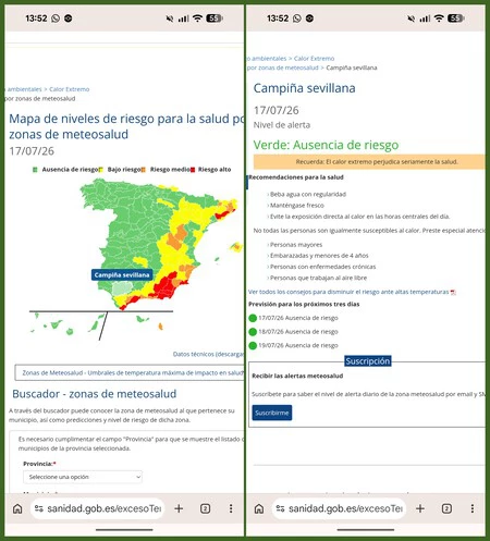 Capturas Mapa Meteosalud Calor