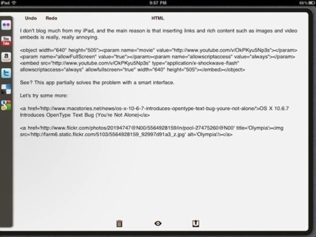 dPad, el editor HTML para bloggers con un iPad