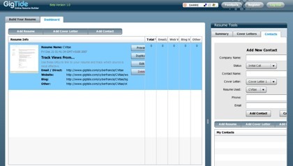 GigTide, genera y publica tu curriculum online