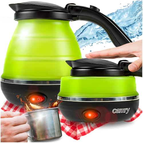 CAMRY CR-1265 Hervidor de Agua Eléctrico Plegable, Resistencia Oculta, 0,5 Litros, 750W