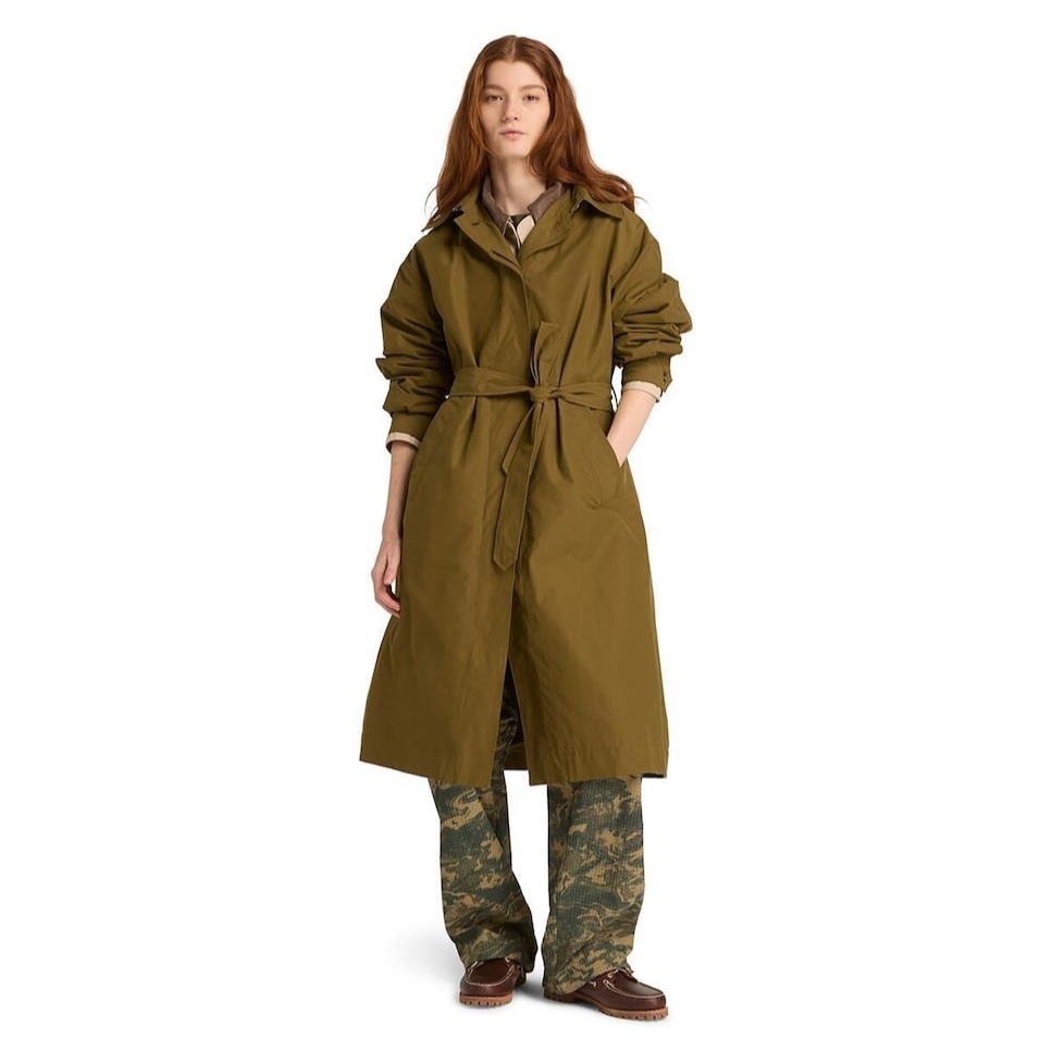 Gabardina de mujer larga hidrófuga en oscuro - Timberland - Verde

