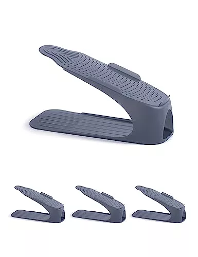 Garronda Soporte para Zapatos Ranura de Zapatos Apilador Soporte para Zapatillas en Tallas 30-38/38-45 GD-0053 (Antracita - 4 Piezas, 38-45)