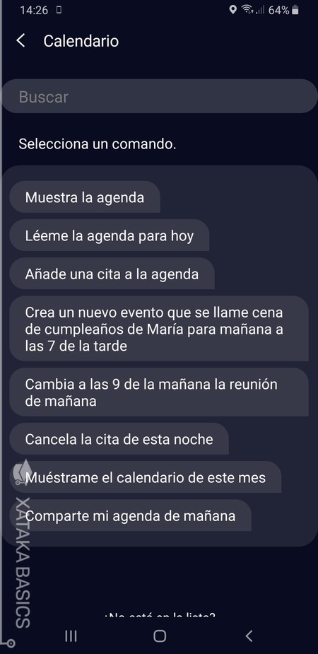 Comandos Calendario