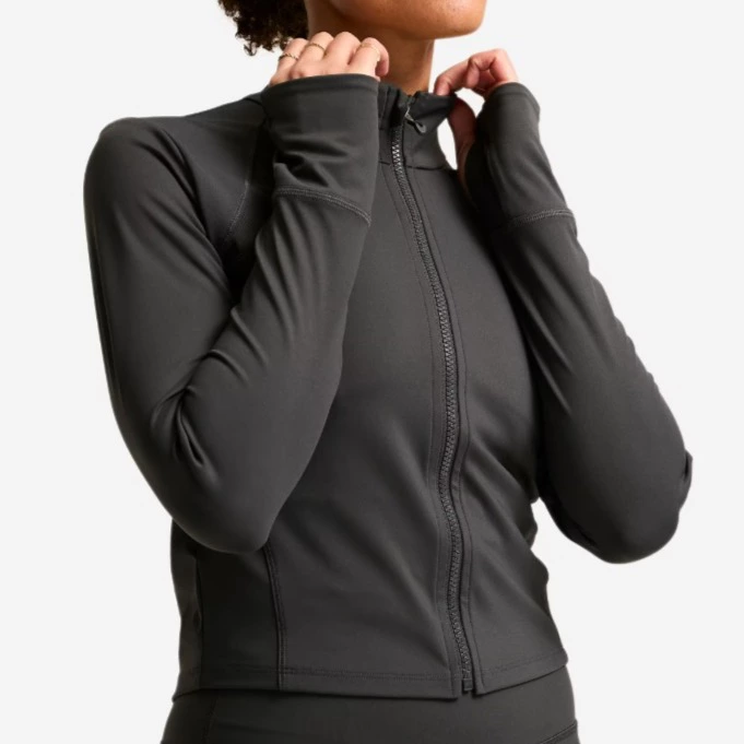 DOMYOS Chaqueta Deportiva Mujer Gris Oscuro Entallada