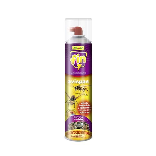 FLOWER Insecticida Avispa Asiática Exterior Largo Alcance 5 Metros | Spray 600 ML Repelente Avispones, Nidos de Avispas y Avisperos Súper Concentrado | Eliminación Inmediata Avispas (PACK 1 UNIDAD)