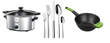 Ofertas del día de Amazon en su sección de cocina: wok Bra, olla Russell Hobbs y cubertería WMF