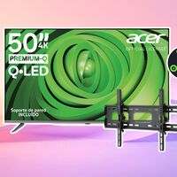 Pantalla Acer QLED 4K de 50 pulgadas a mitad de precio por oferta relámpago: se puede controlar con voz e incluye soporte de pared gratis 