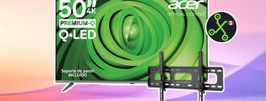 Pantalla Acer QLED 4K de 50 pulgadas a mitad de precio por oferta relámpago: se puede controlar con voz e incluye soporte de pared gratis 