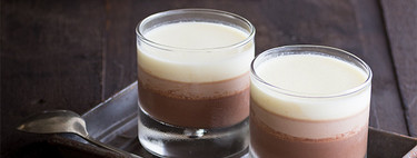 Pannacotta de tres chocolates. Receta