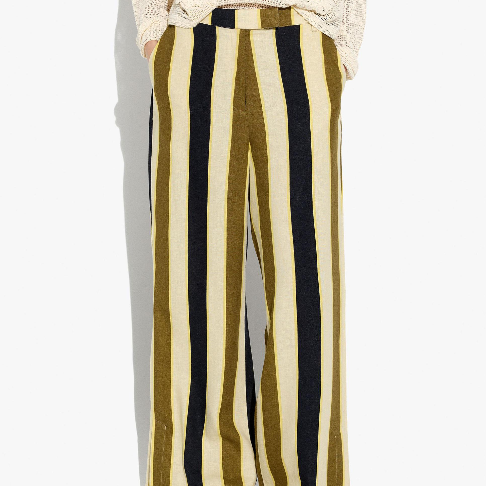 Pantalones rectos de mujer con cierre de cremallera y estampado de rayas Multicolor Parfois