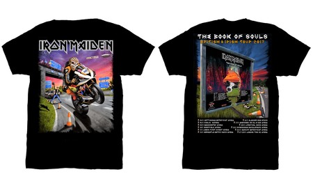 ¡Motos y heavy metal! Iron Maiden rinde tributo al Tourist Trophy con la camiseta de su gira 2017