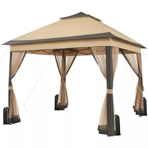 Yaheetech Carpa Plegable 3.3x3.3m Cenador Exteriores con 4 Mosquiteras