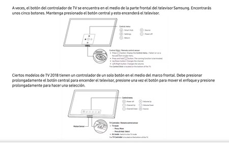 Botón en televisores Samsung