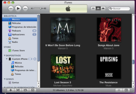 Cambia el color de fondo en iTunes 9 para la vista cuadrícula